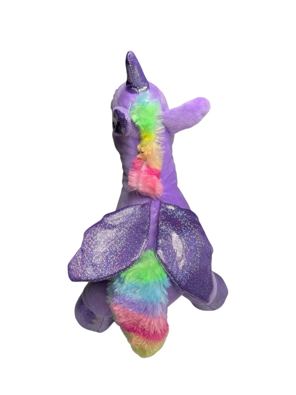 Purple Plush Unicorn Toy with Glitter Accents